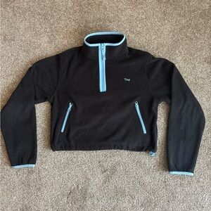 Tna Sno Polar ½ Zip Sweater in black with blue trim small